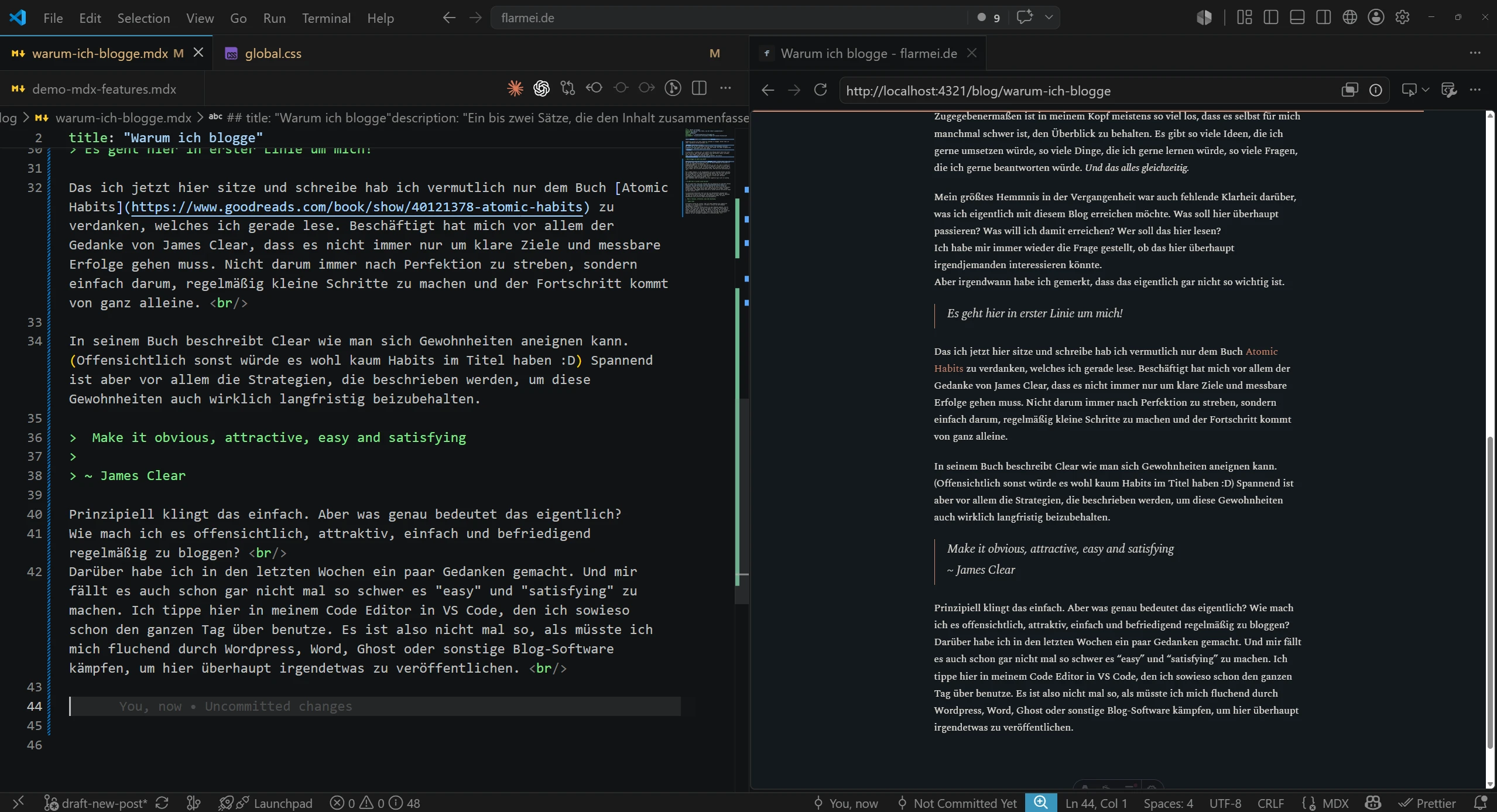 Mein Blog Setup